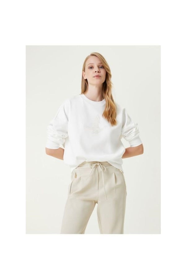 Basic Salaş Orijinal Marka Kuş Detaylı Sweatshirt