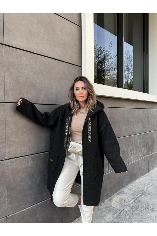 Dance And Groove Buklet Kaban Kapişonlu Kaban Ceket Hırka