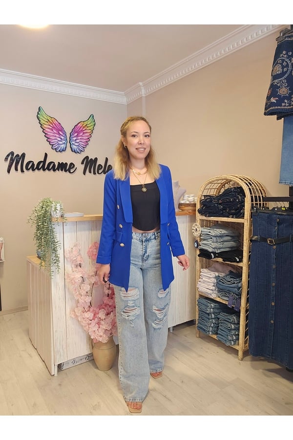 Double Düğmeli Duble Ceket Şal Yaka Blazer Ceket