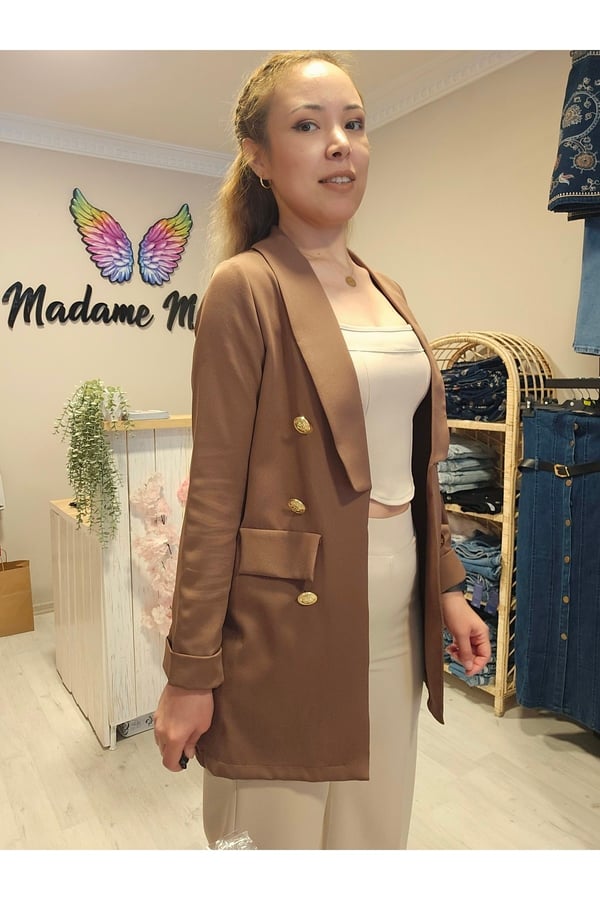 Double Düğmeli Duble Ceket Şal Yaka Blazer Ceket