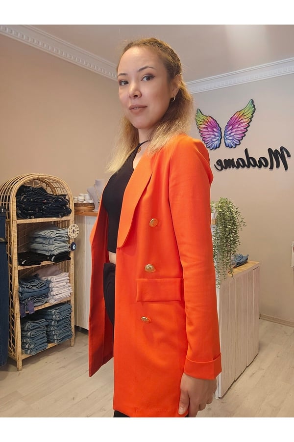 Double Düğmeli Duble Ceket Şal Yaka Blazer Ceket