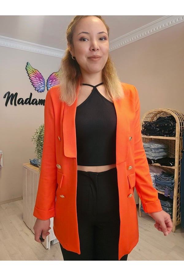 Double Düğmeli Duble Ceket Şal Yaka Blazer Ceket