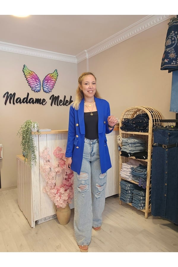 Double Düğmeli Duble Ceket Şal Yaka Blazer Ceket