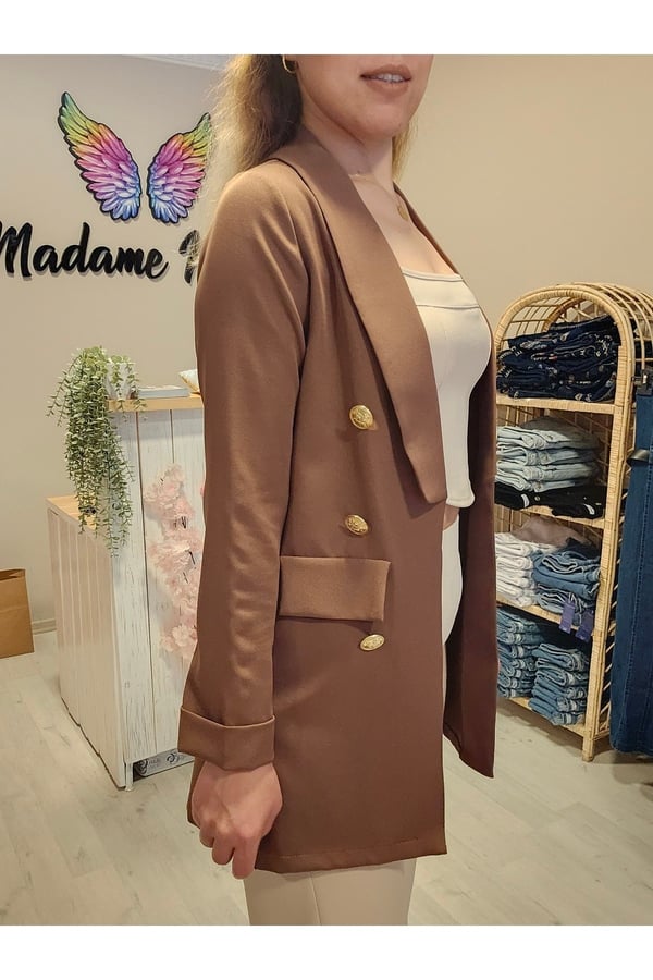 Double Düğmeli Duble Ceket Şal Yaka Blazer Ceket