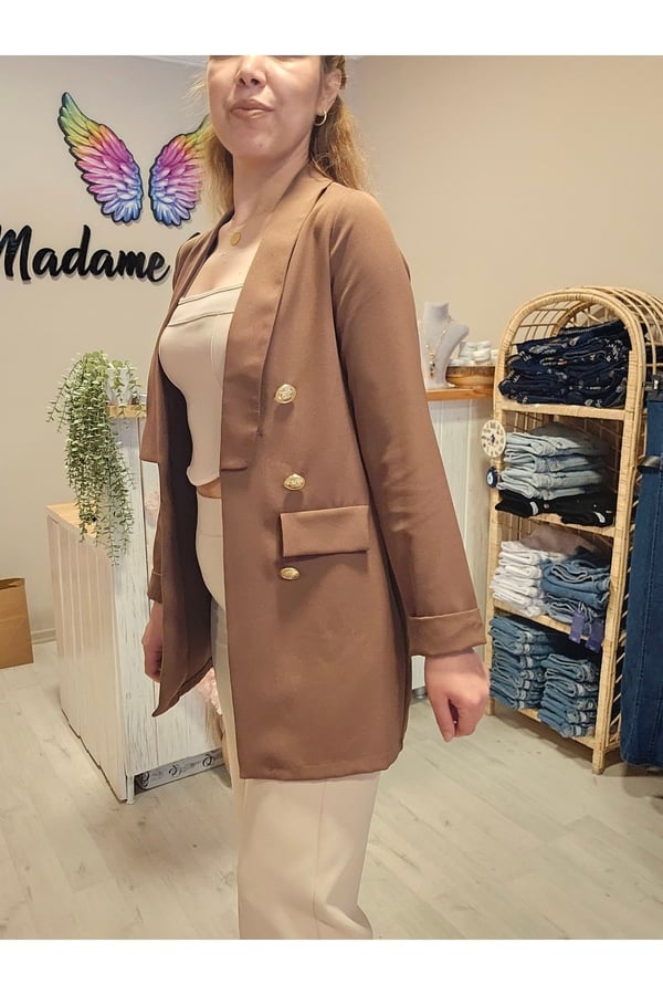 Double Düğmeli Duble Ceket Şal Yaka Blazer Ceket