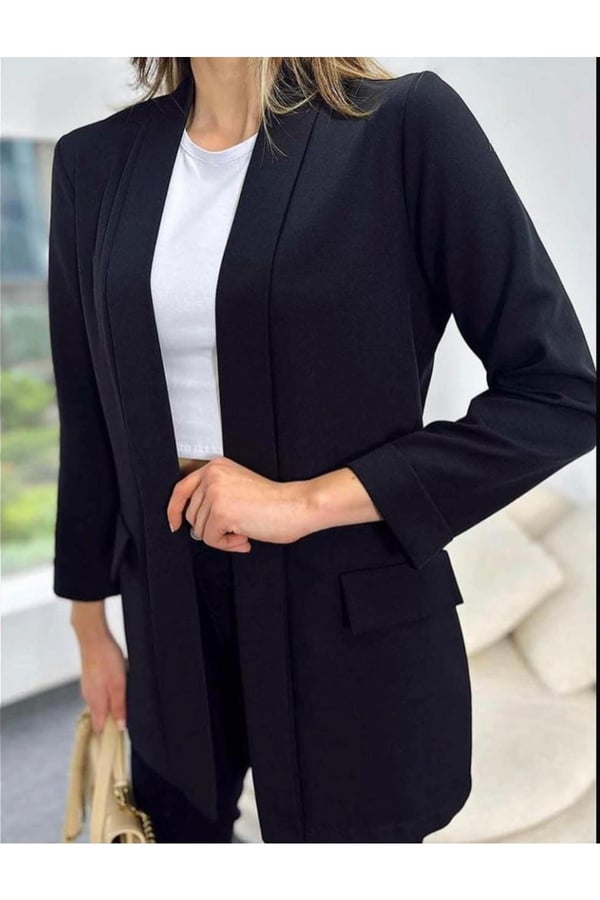 Kadın Dabıl Kumaş Blazer Ceket