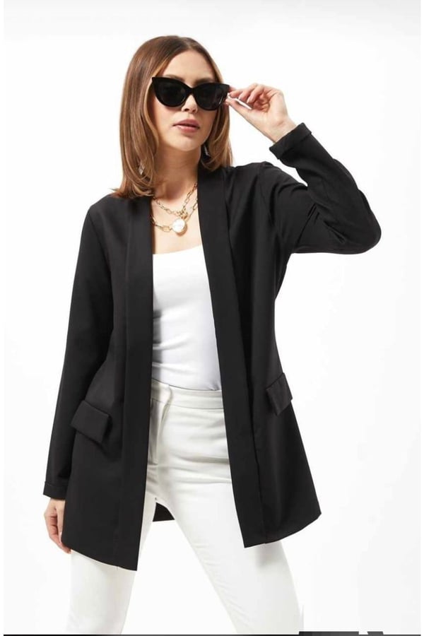 Kadın Dabıl Kumaş Blazer Ceket