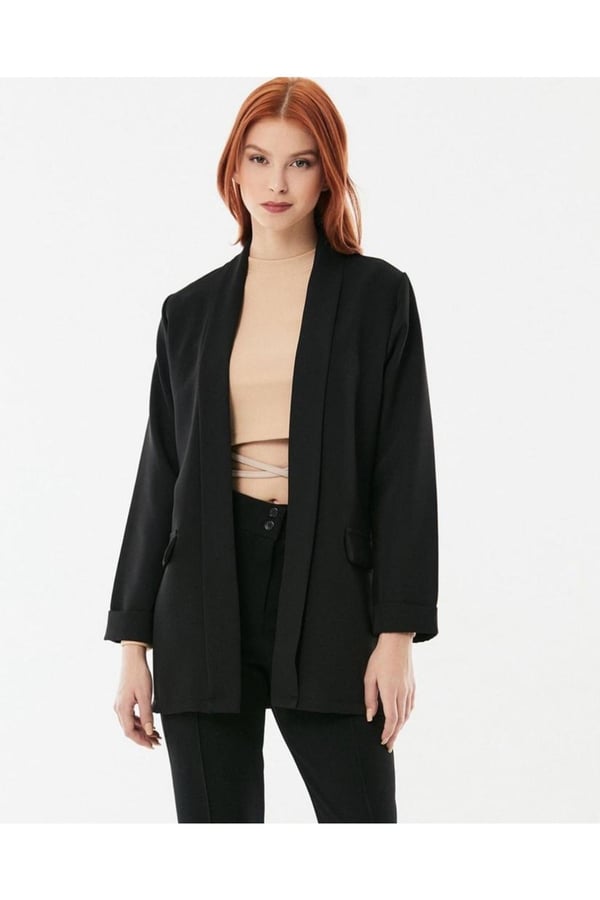 Kadın Dabıl Kumaş Blazer Ceket