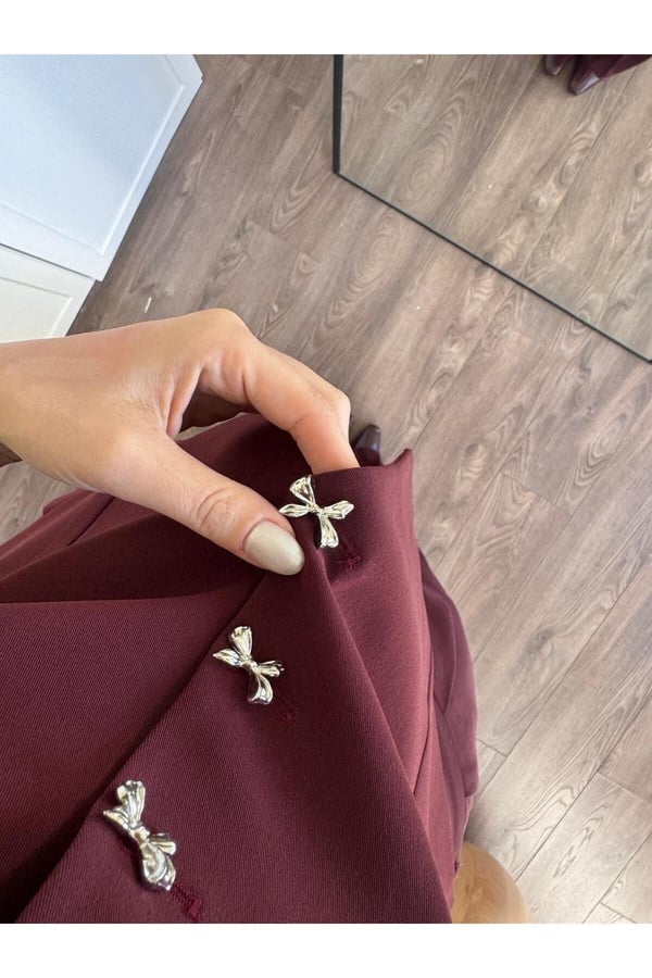 Kurdele Düğmeli Tasarım Yelek Pantolon Takım Premium Kalite