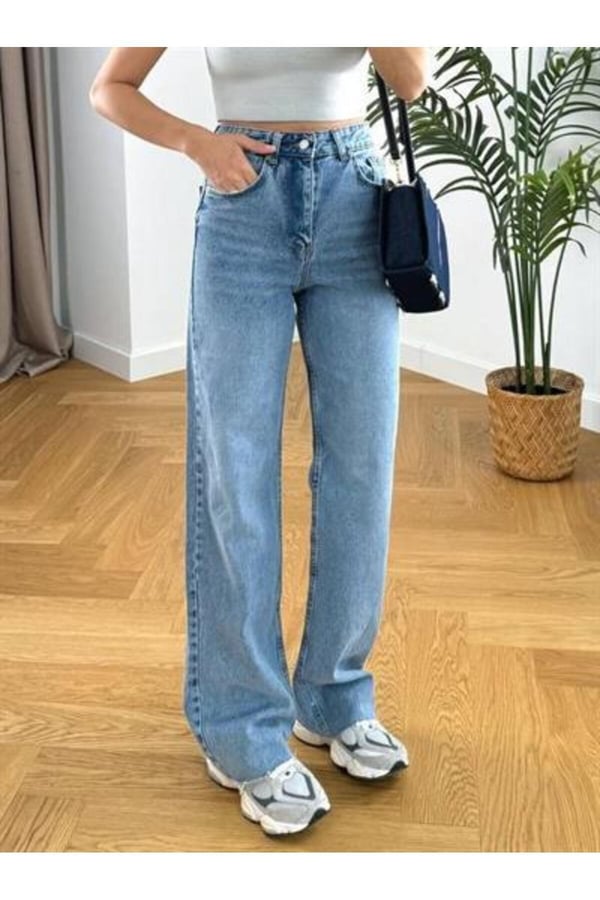 Marka Açık Mavi Kot Pantolon Denim Pantolon Strai?ght Jean