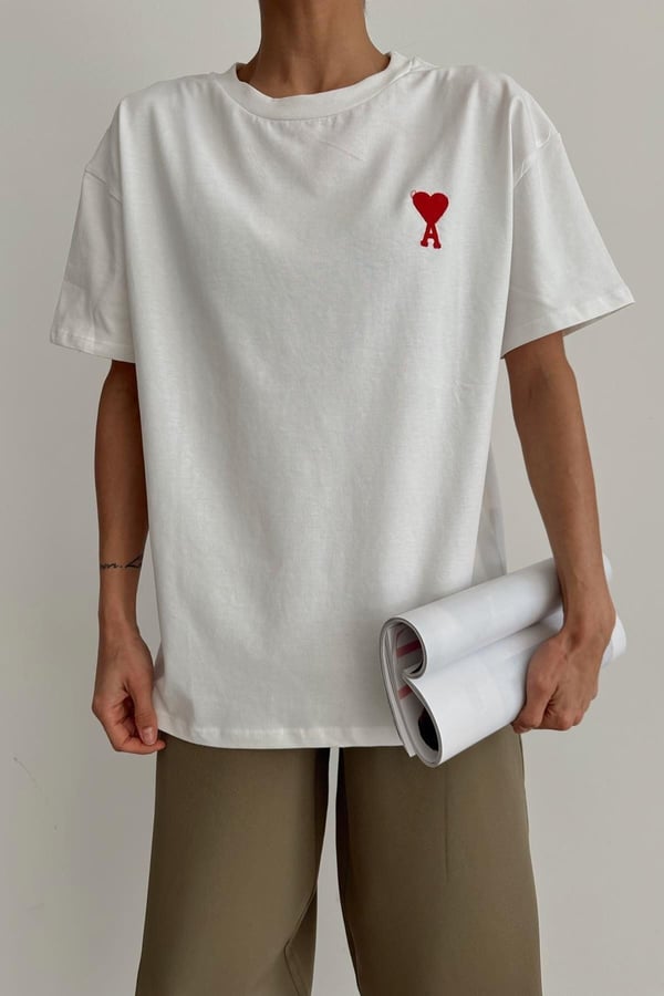Mini Heart Tshırt Beyaz Tişört