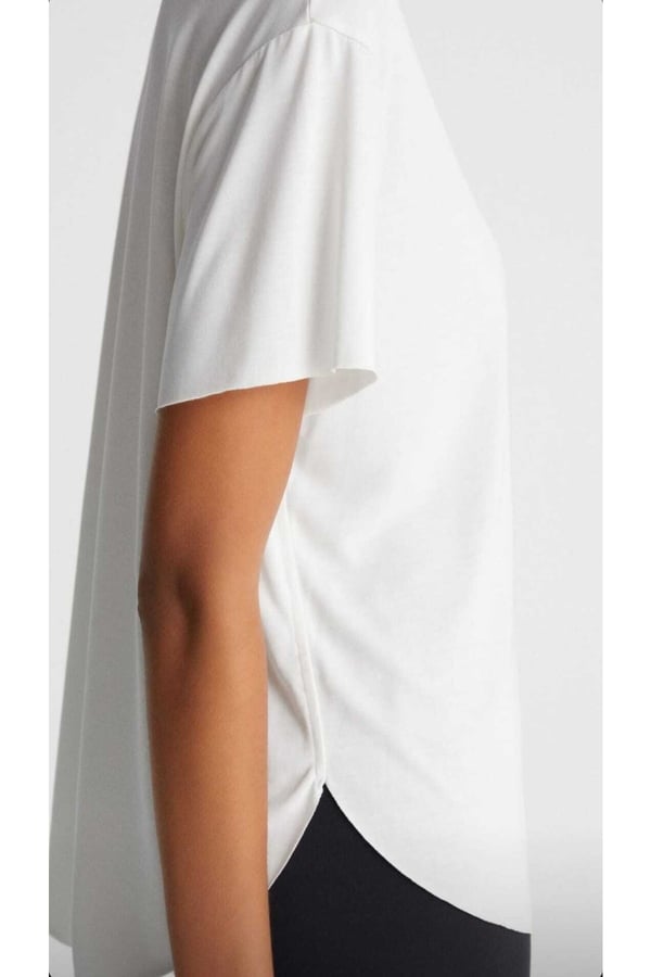 Modal Kısa Kollu Tişört Oversize Beyaz T-shirt