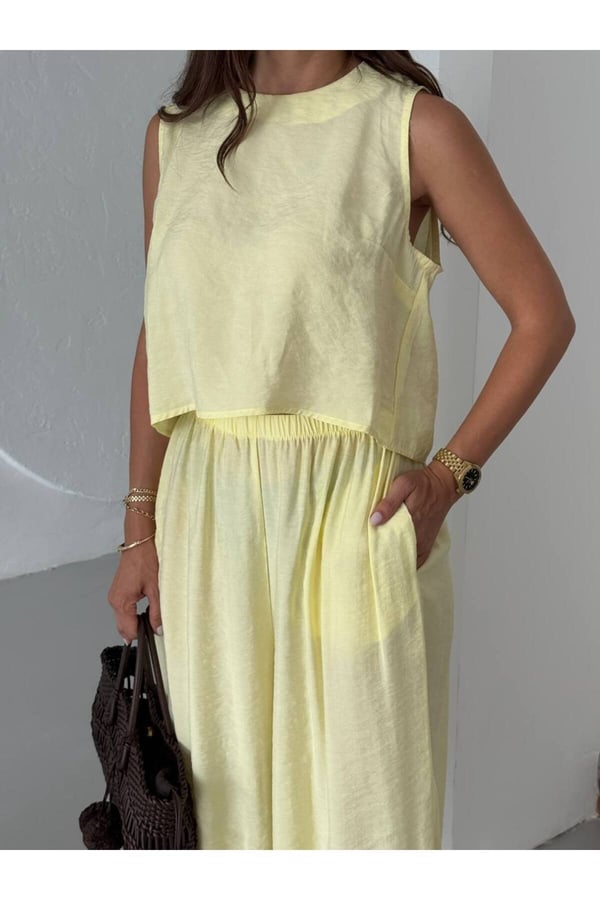 Modal Kumaş Şalvar Pantolon Bluz Takım Rahat Kesim Yazlık İkili Takım