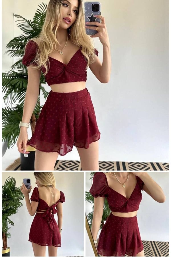 New Statıon mini şortlu etek büstiyer takım