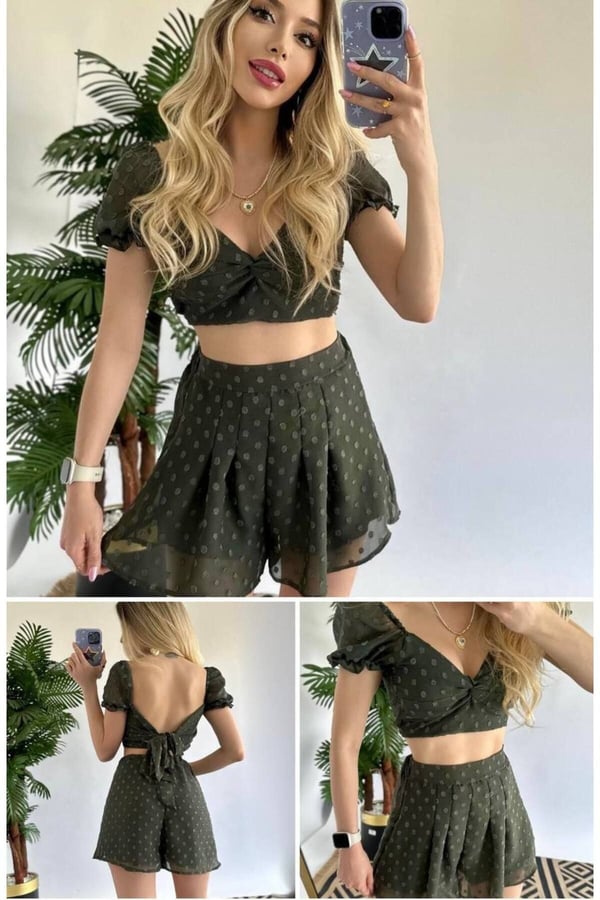 New Statıon mini şortlu etek büstiyer takım