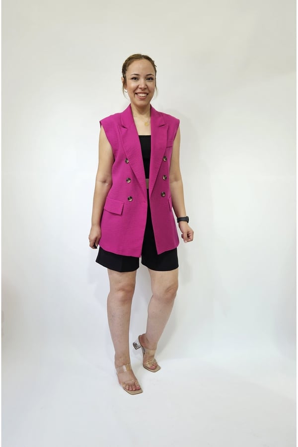 Oversize Kadın Kolsuz Blazer Ceket Kadın Yelek