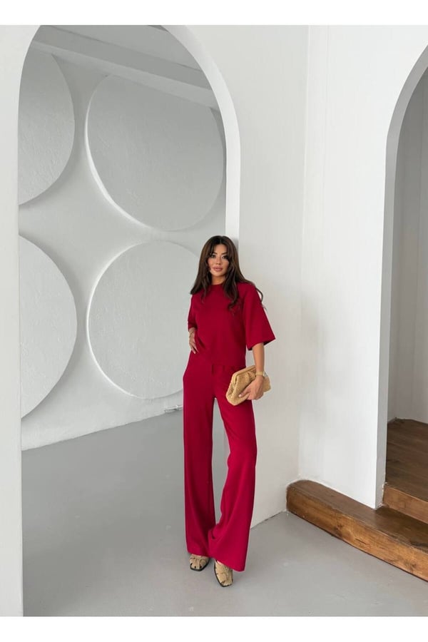 Premium Kumaş İkili Takım Salaş Bluz Bol Paça Pantolon Takım