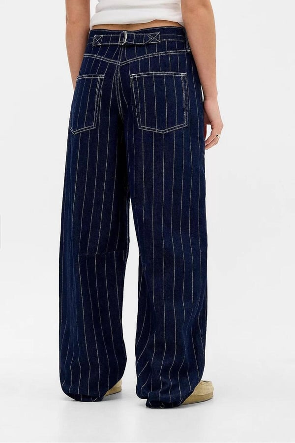 Premium Orijinal Markalı Logan Baseball Stripe Jeans Çizgili Jeans Pantolon