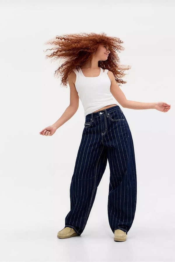 Premium Orijinal Markalı Logan Baseball Stripe Jeans Çizgili Jeans Pantolon