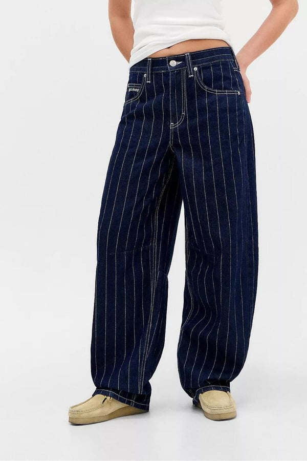 Premium Orijinal Markalı Logan Baseball Stripe Jeans Çizgili Jeans Pantolon