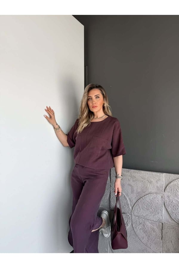 Premium Yırtmaç Detaylı Beli Büzgülü Takım