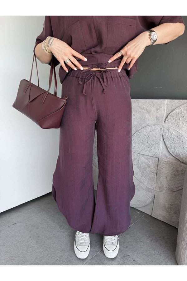Premium Yırtmaç Detaylı Beli Büzgülü Takım