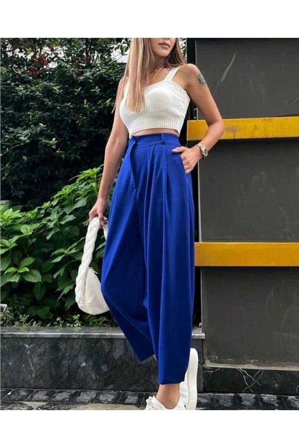 Saks Mavisi Şalvar Pantolon