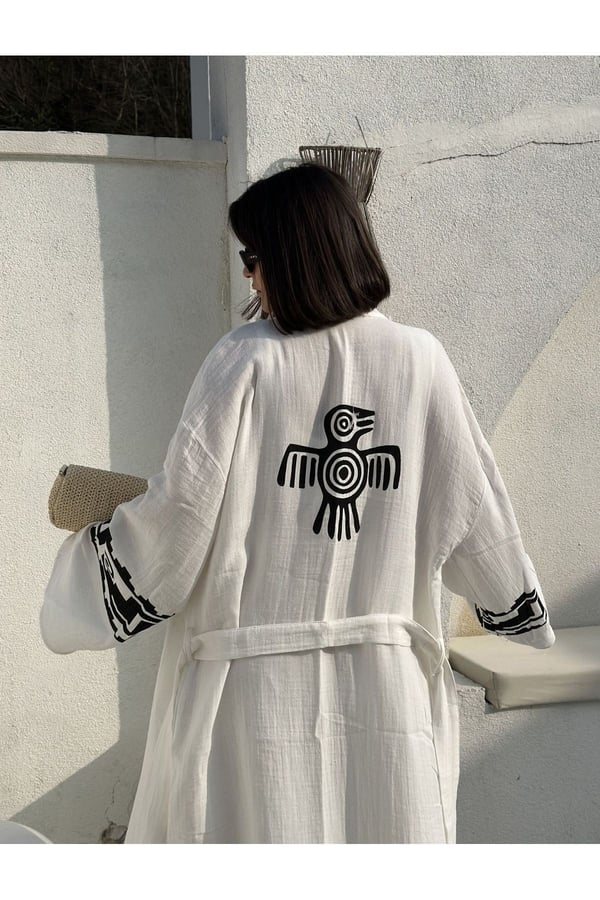 Tarly Kimono Takım Pantolon Kimono Takımı Müslin Kumaş
