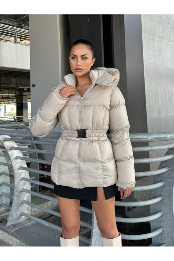 Waterproof Fabric İthal Kumaş Kapüşonlu Şişme Mont Su Geçirmez Kamşonlu Mont Rüzgar Geçirmez