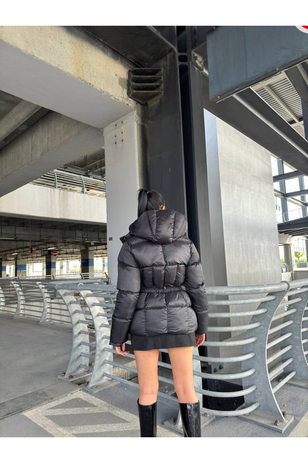 Waterproof Fabric İthal Kumaş Kapüşonlu Şişme Mont Su Geçirmez Kamşonlu Mont Rüzgar Geçirmez