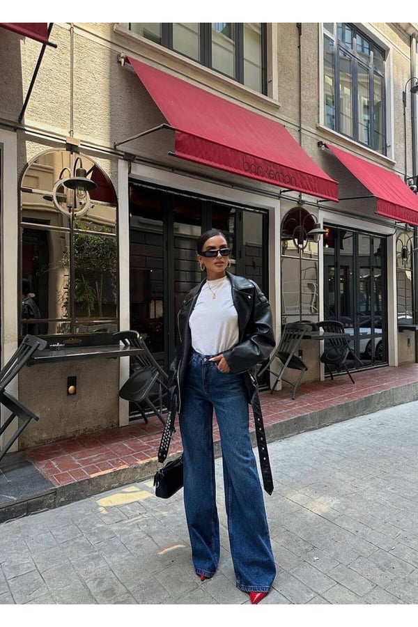 Yeni Sezon Wide Leg Geniş Paça Kot Pantolon Baggy