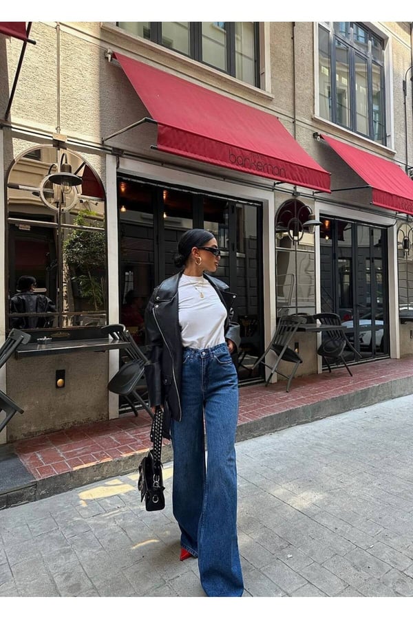 Yeni Sezon Wide Leg Geniş Paça Kot Pantolon Baggy