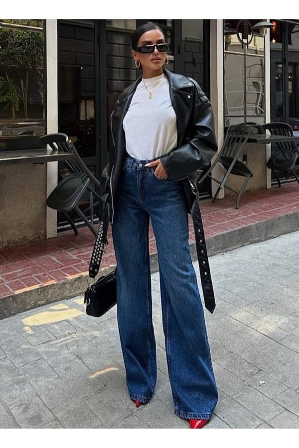 Yeni Sezon Wide Leg Geniş Paça Kot Pantolon Baggy