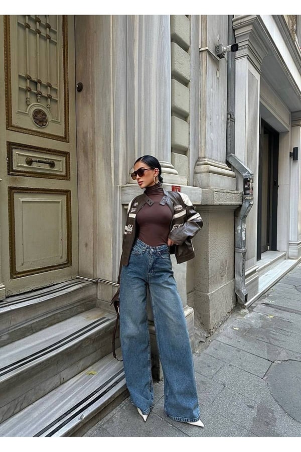 Yeni Sezon Wide Leg Geniş Paça Kot Pantolon Baggy