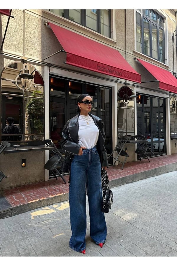 Yeni Sezon Wide Leg Geniş Paça Kot Pantolon Baggy