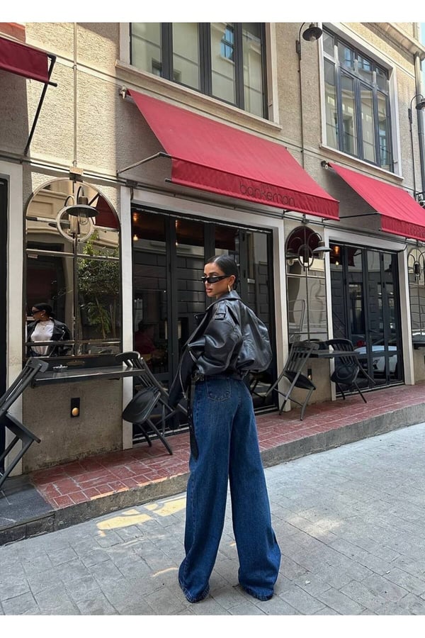 Yeni Sezon Wide Leg Geniş Paça Kot Pantolon Baggy