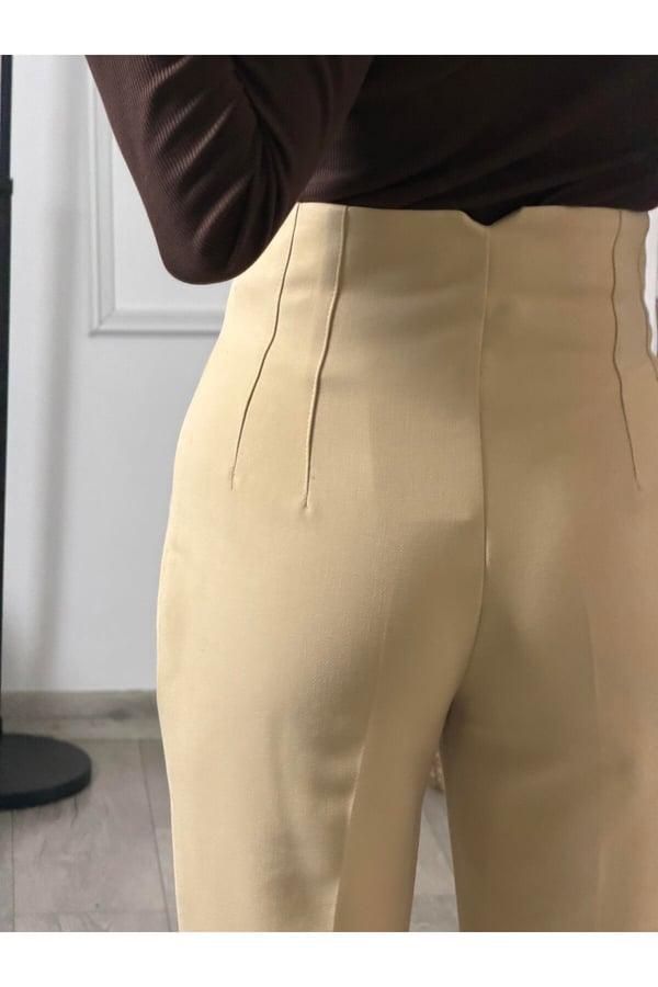 ZR Model Orijinal Marka Fileto Detaylı Kumaş Pantolon Dar Paça Pantolon