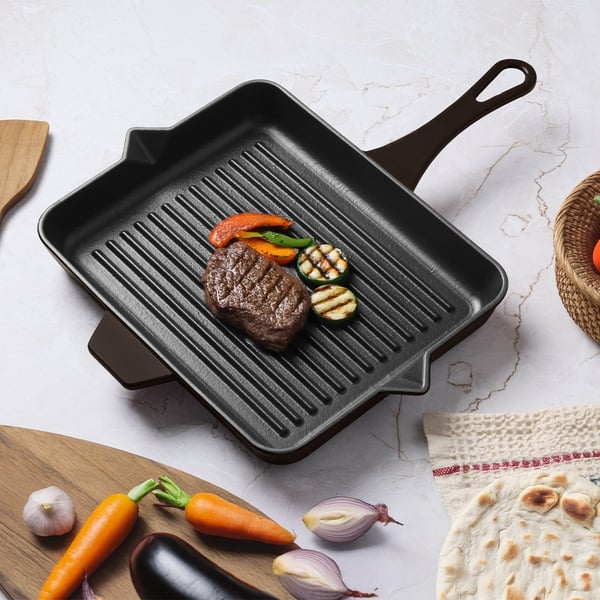Aryıldız Duo Cast Grill Tava Kahverengi 26x32 cm