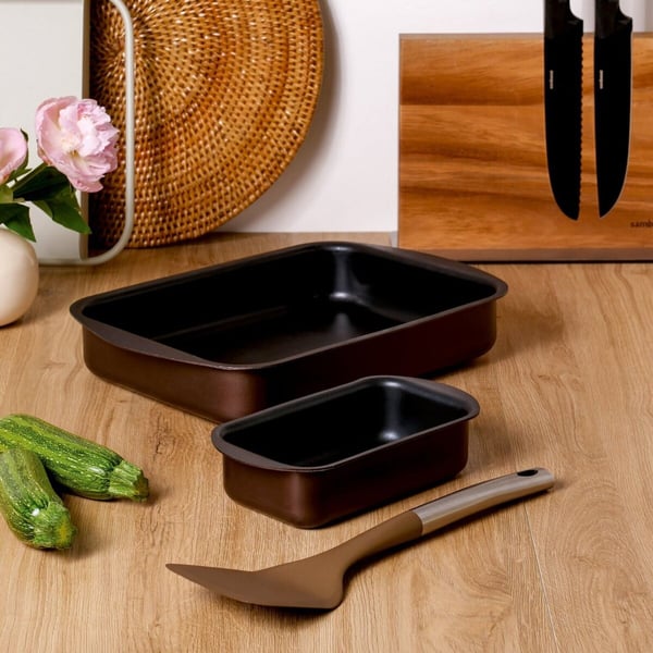 Chromatica Paslanmaz Çelik PBT Kahverengi Düz Spatula 34,5 cm