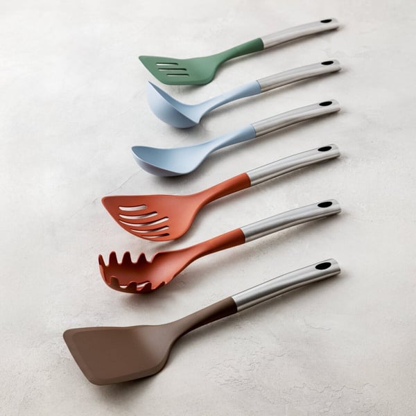 Chromatica Paslanmaz Çelik PBT Kiremit Rengi Spagetti/Makarna Kepçesi 34 cm