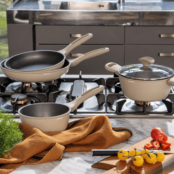 COOKWARE SET 5 PCS SILVER FORVE ALUMINUM GLASS