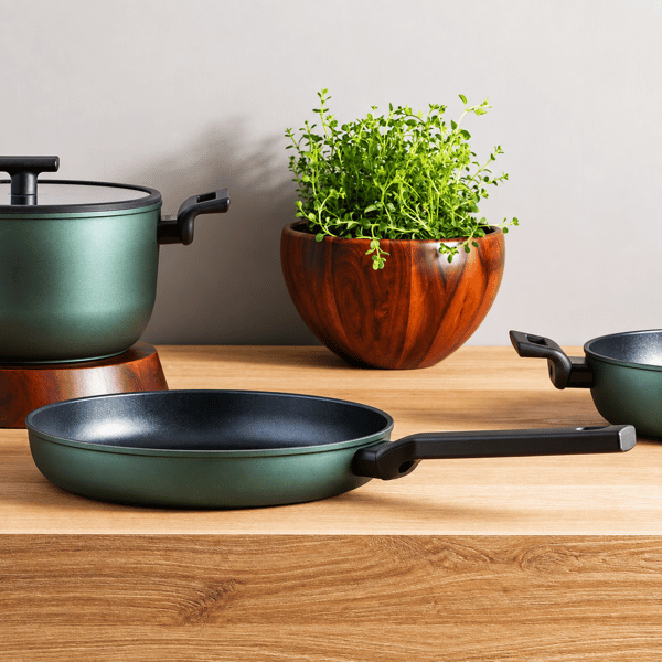 Frypan 1 Handle Cm 28 Titan Pro Green Double Induction All