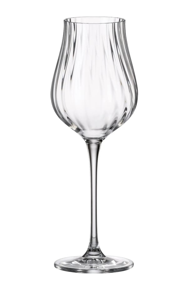 LIMOSA Optic Gofrajlı/Çizgili Beyaz Şarap Kadehi 250 ml