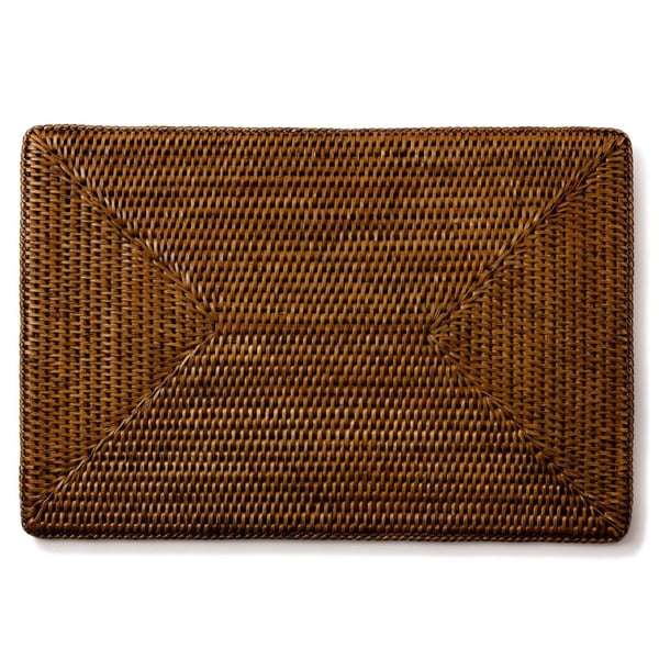 Radici Rattan Bal Kahvesi Dikdörtgen Amerikan Servis (Supla) 46x31 cm