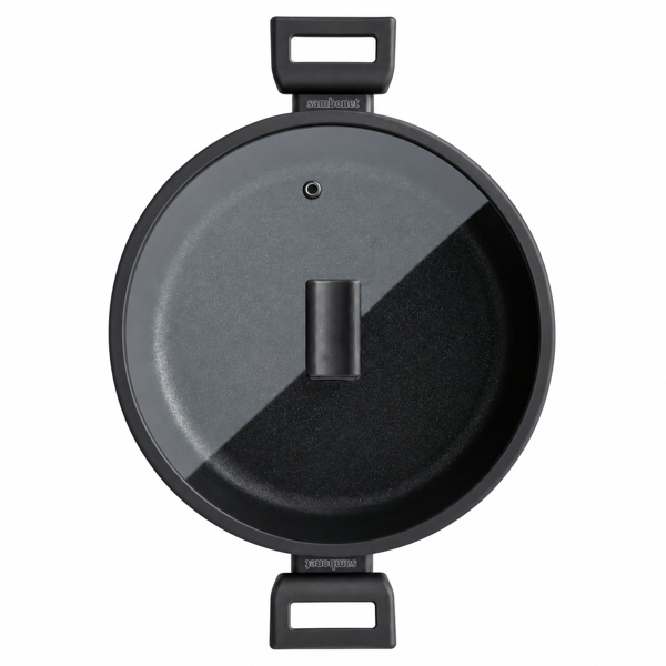 Saute Pan 2 Handles Cm 28 W/Lid Titan Pro Double Induction Aluminum