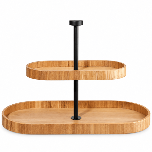 Wood, 2 Katlı Oval Servis Standı