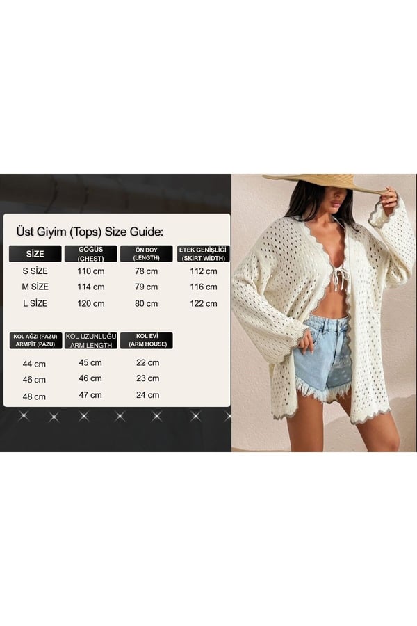 Kadın Yaz Tatil Plaj Örgü Retro Ön Bağlamalı Bikini Üstü Kimono Ceket