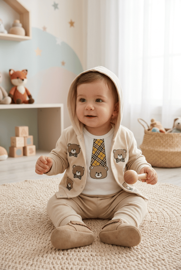 Bebek 3 Lü Takım Ayıcık Figürlü