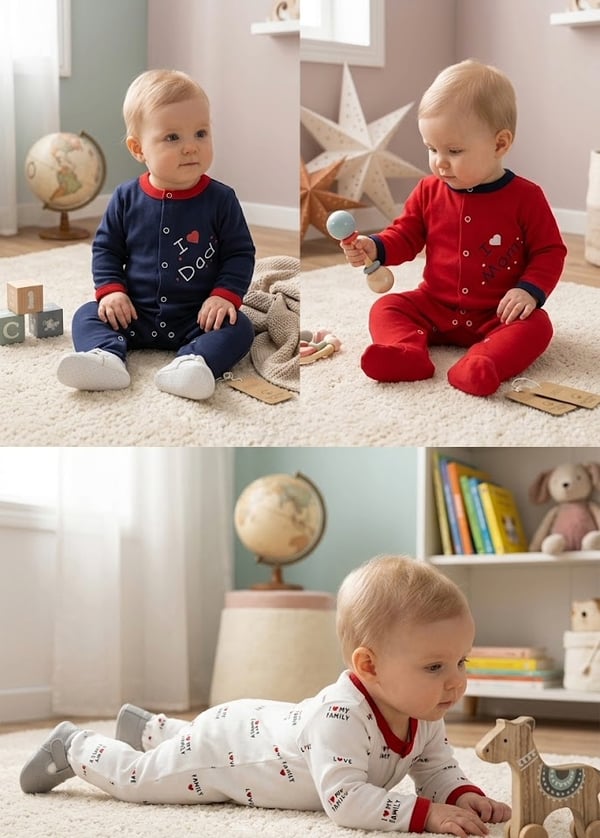 Bebek Çıtçıtlı Patikli Tulum 3'lü Set