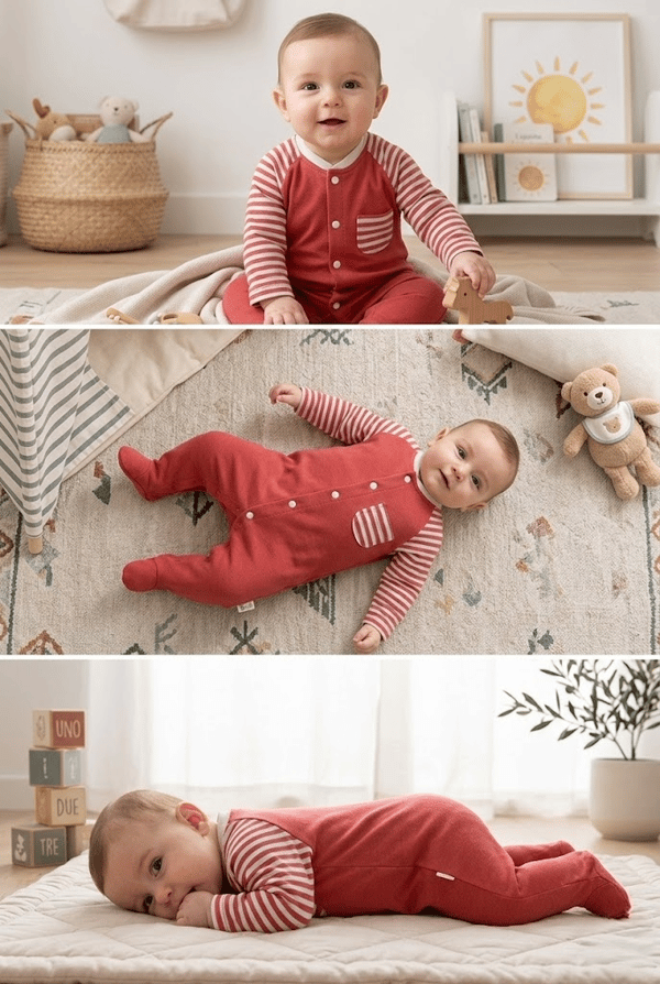 Çizgili Patikli Bebek Tulumu